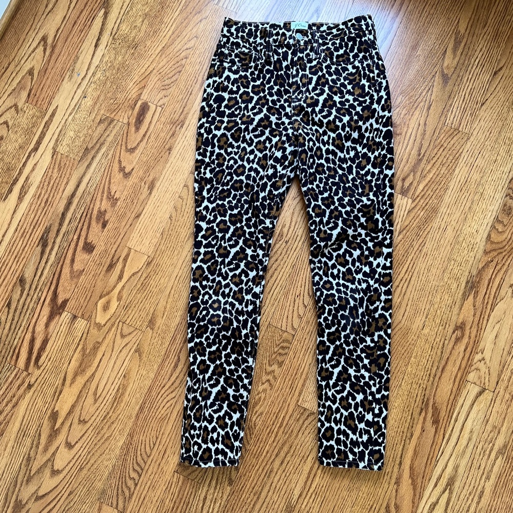 J. Crew leopard Toothpick Corduroy